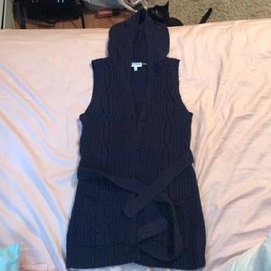 Sleeveless button up sweater cardigan